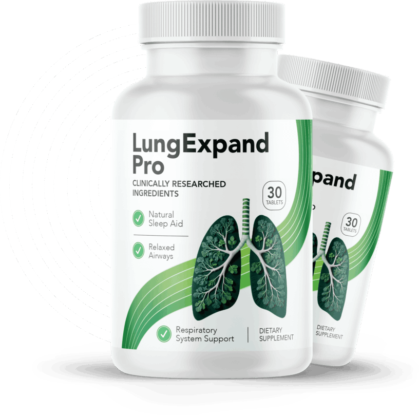 LungExpand Pro - Image of the bottles  showcasing the natural lung supplement designed to support respiratory health, clear airways, and enhance breathing